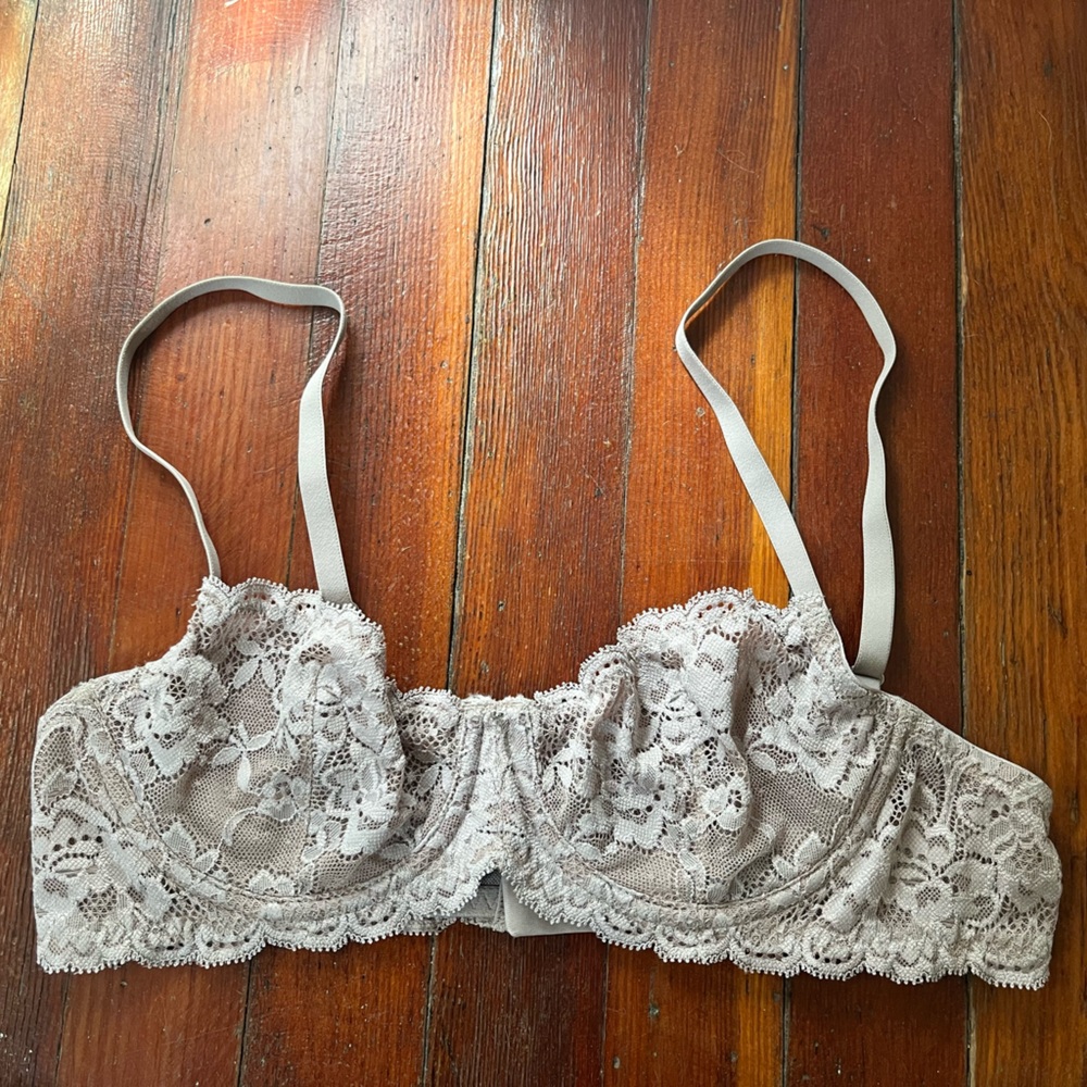 Montelle Intimates Flirt Lace Demi Bra, color moonshell, size 34B